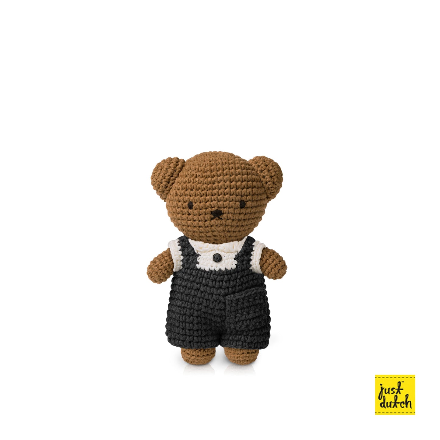 boris crochet doll wearing school uniform outfit handmade soft toy