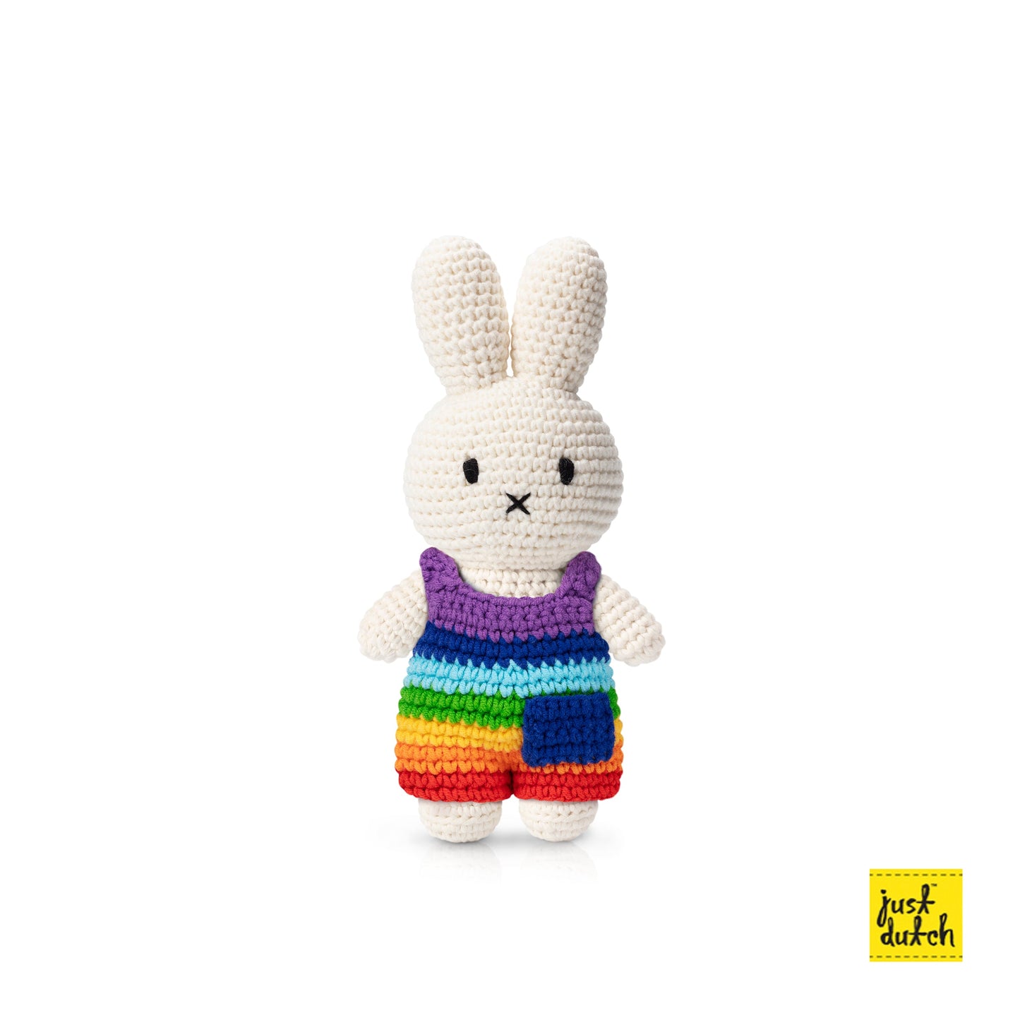 crochet bunny doll rainbow outfit soft toy