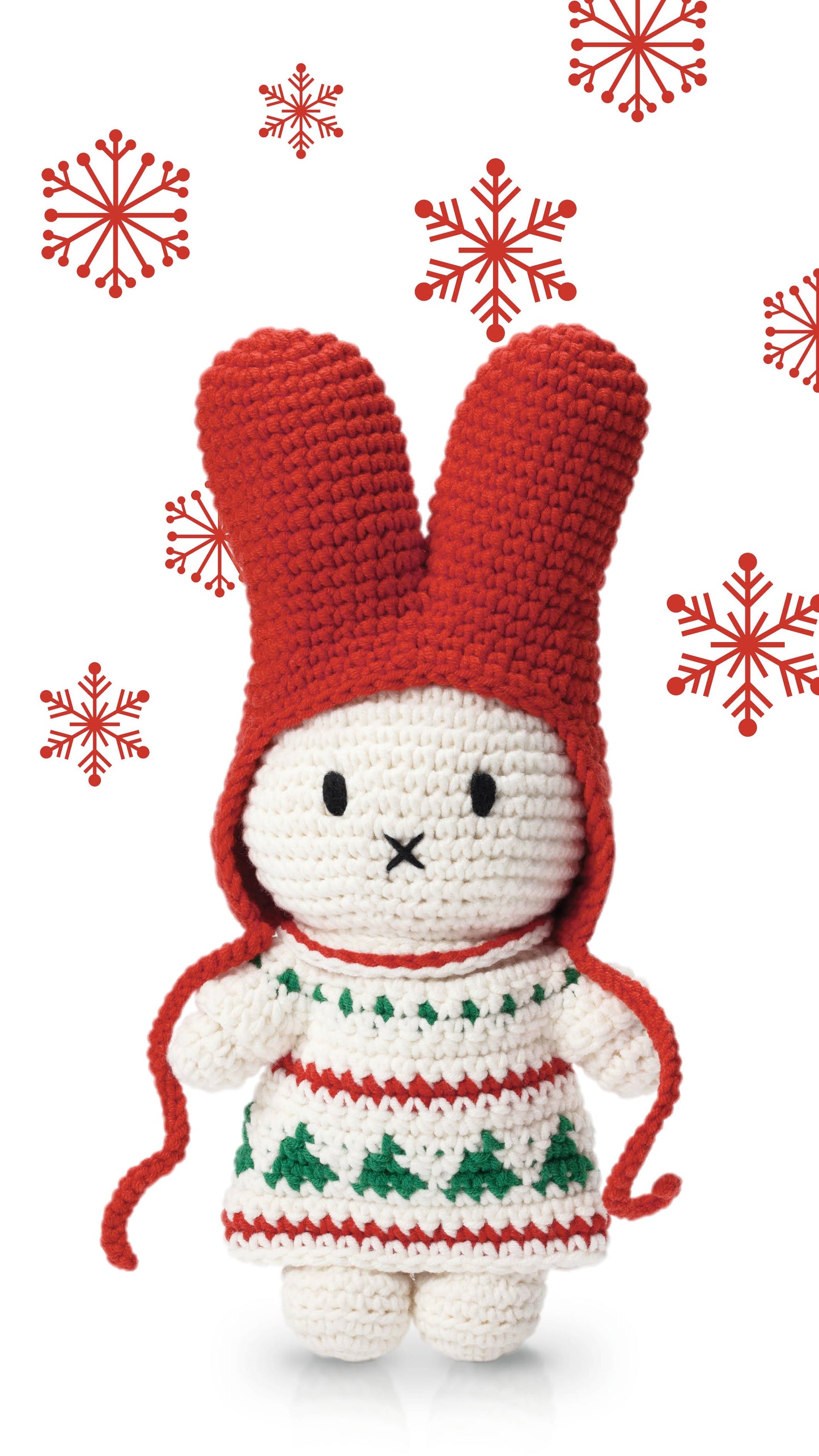 Miffy in Christmas Crochet Dress