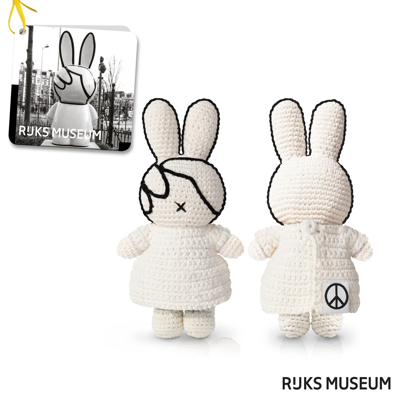 Miffy bunny minimalist black and white outfit peace symbol