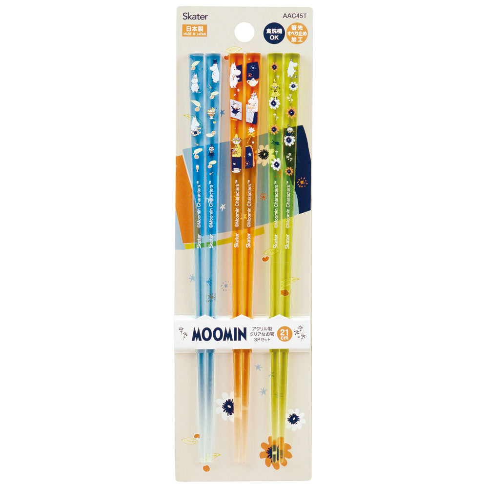 Moomin Acrylic Chopsticks 3Pcs Set