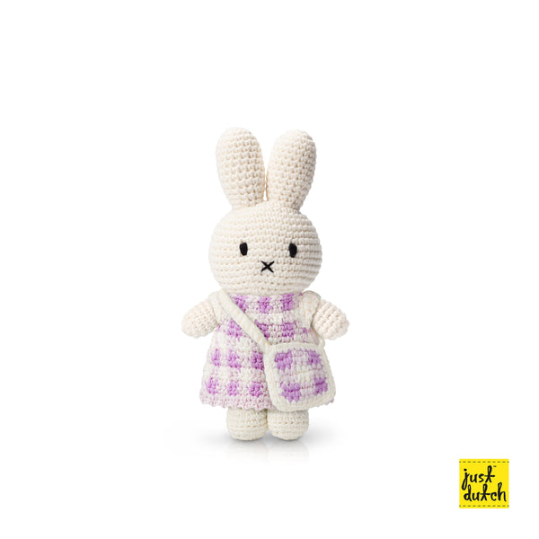 Miffy in gingham dress with bag Just Dutch doll