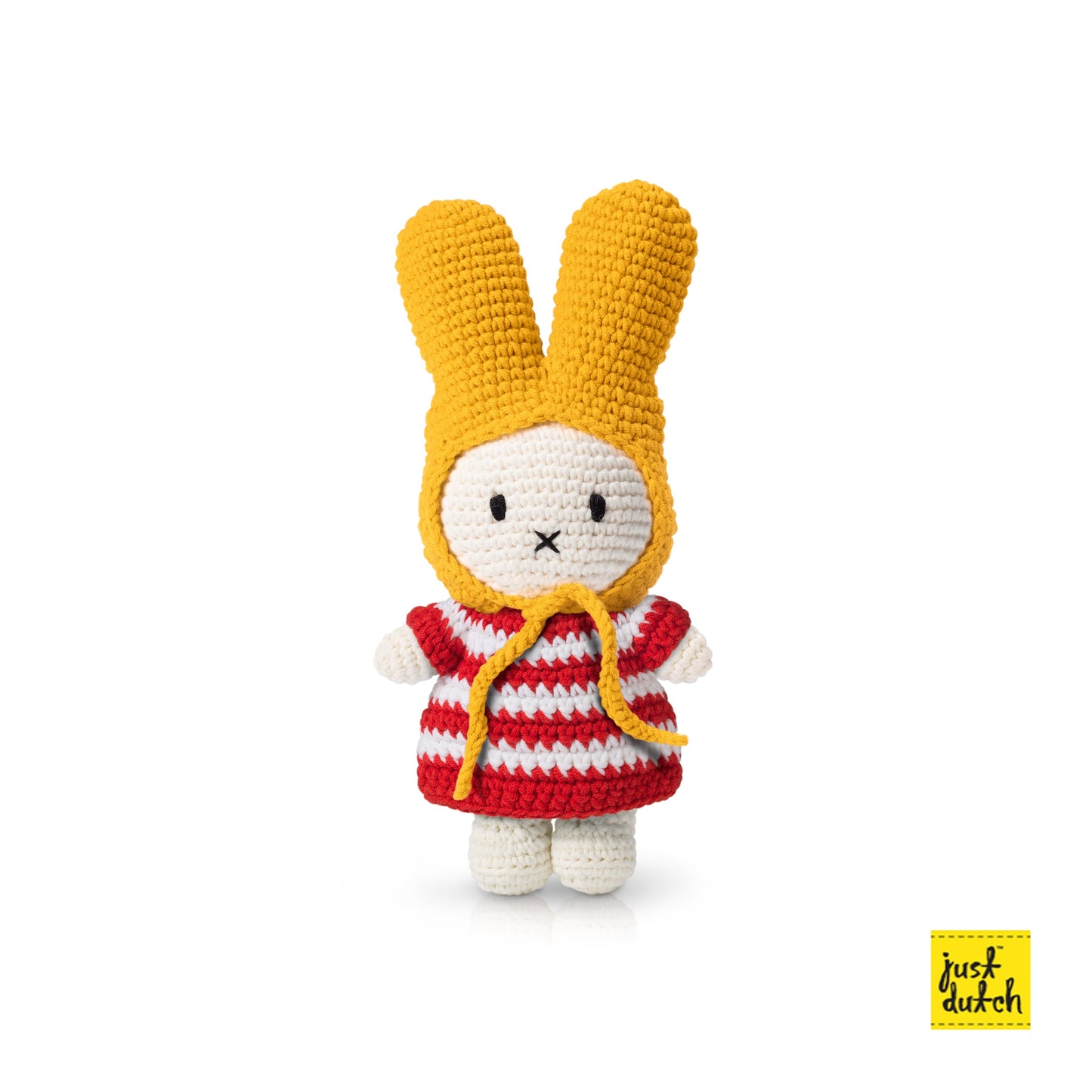 crochet bunny doll striped outfit soft toy