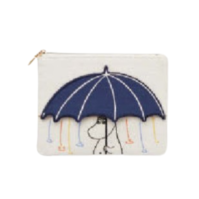 Moomin Rain and Umbrella Pouch with Tissue Case