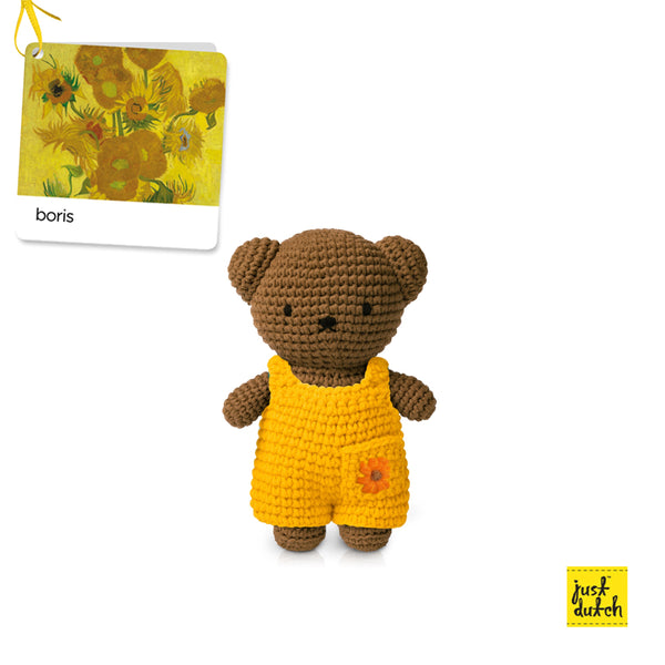 boris handmade crochet doll yellow sunflower outfit soft toy