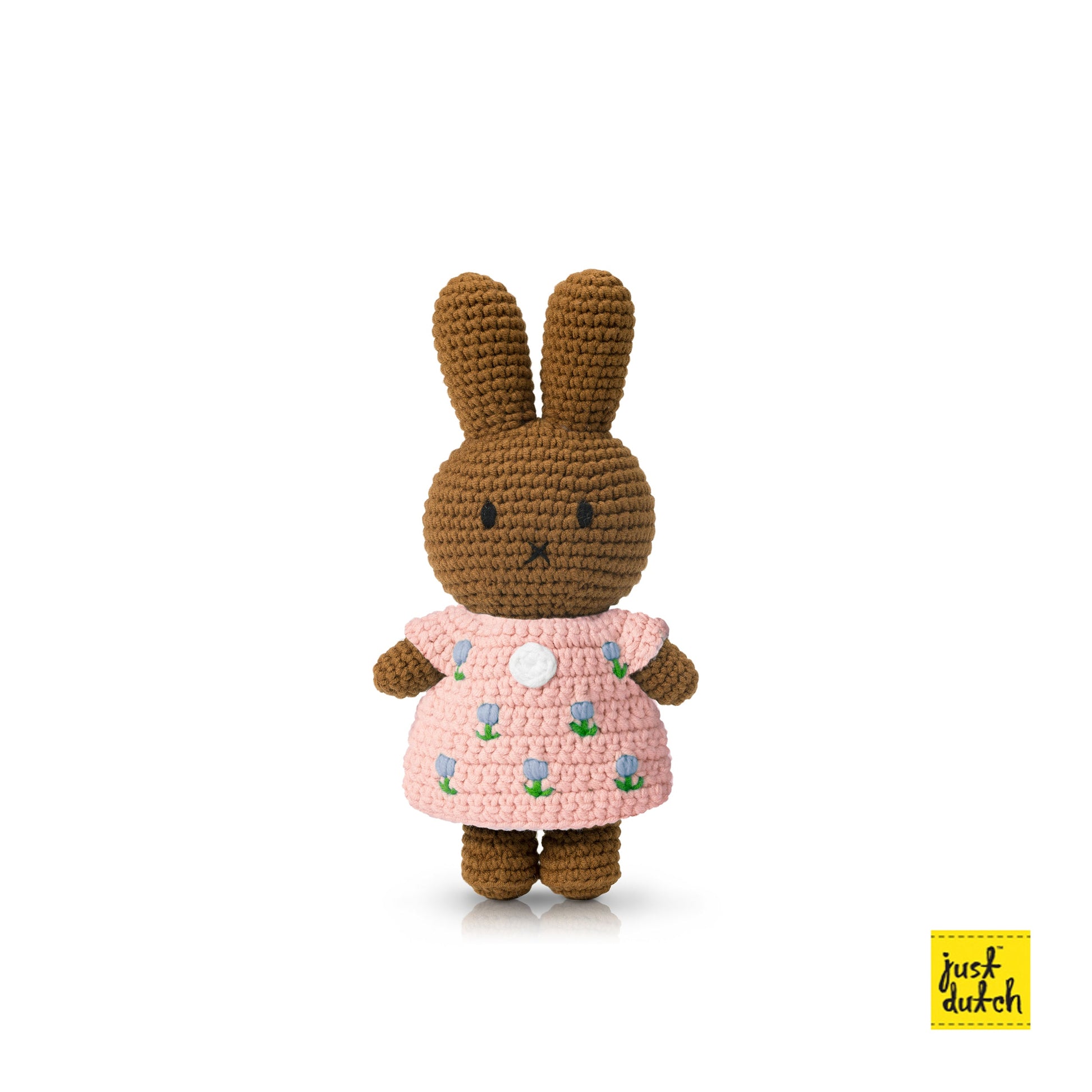 brown crochet bunny melanie floral spring outfit