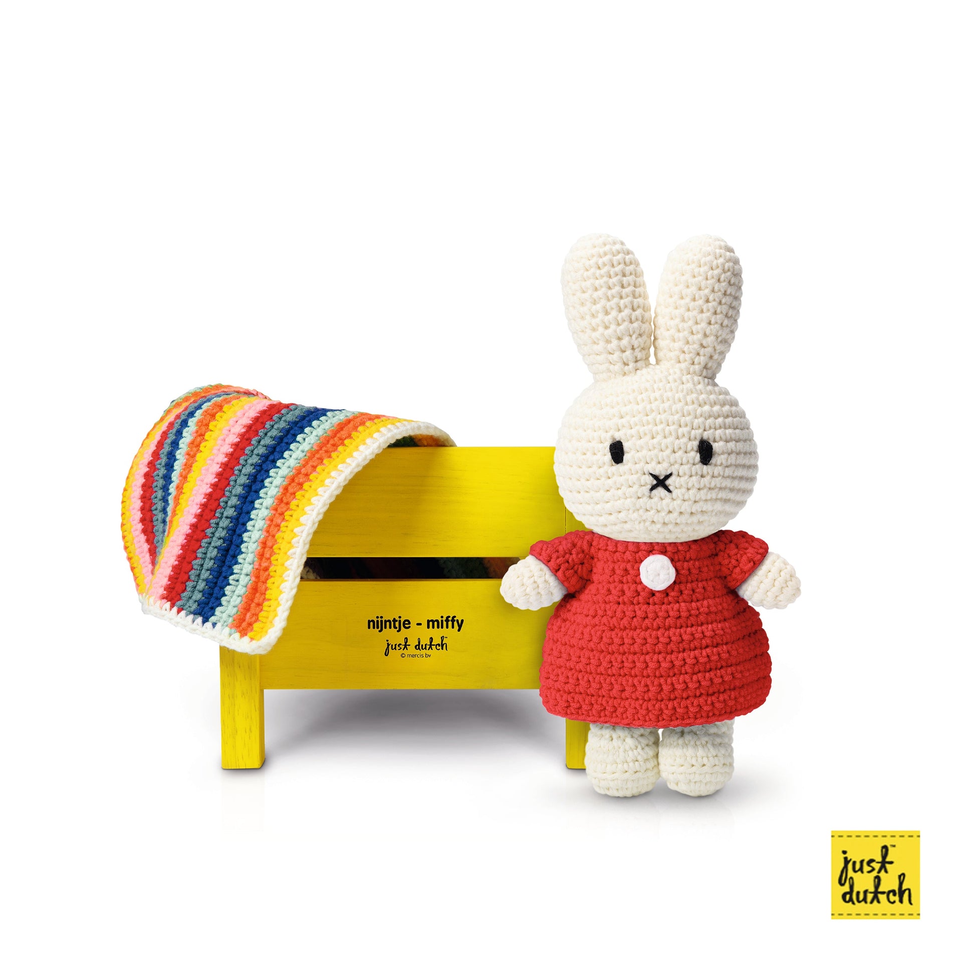 Miffy wooden yellow bed with handmade bedding