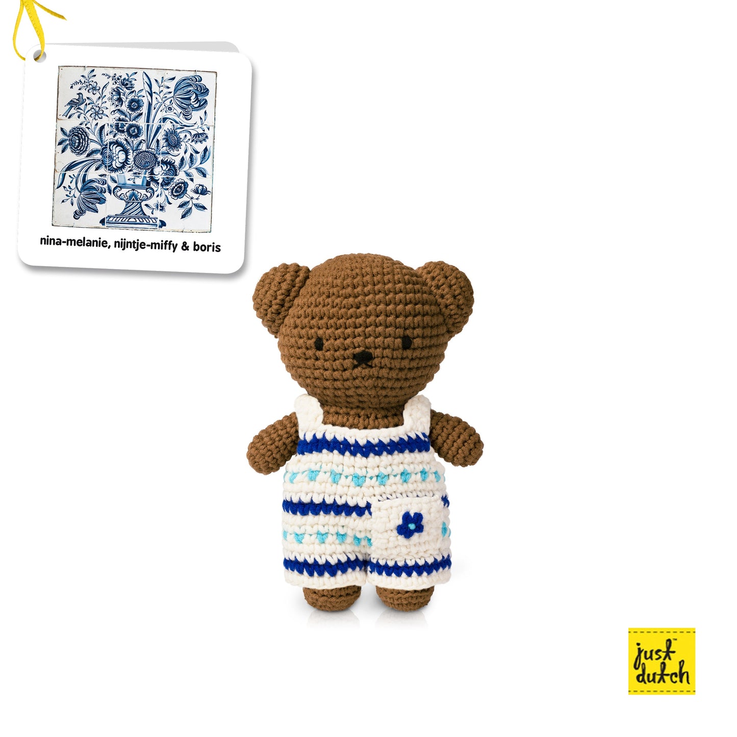boris handmade crochet doll blue white outfit