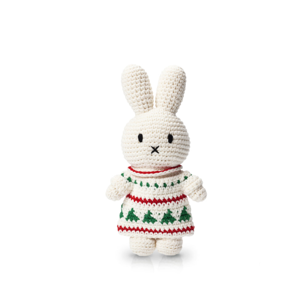 crochet bunny doll festive holiday dress soft toy
