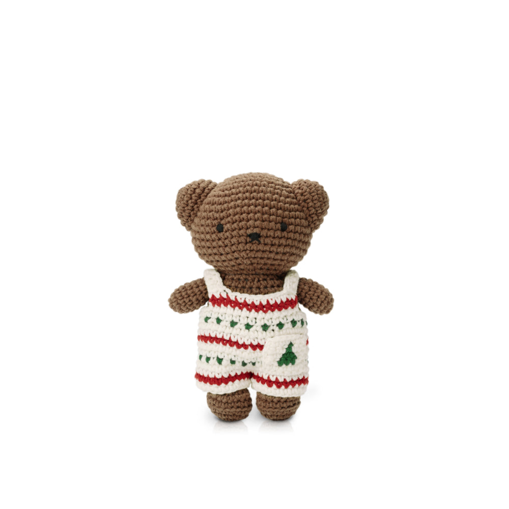 brown crochet bear boris festive holiday clothing