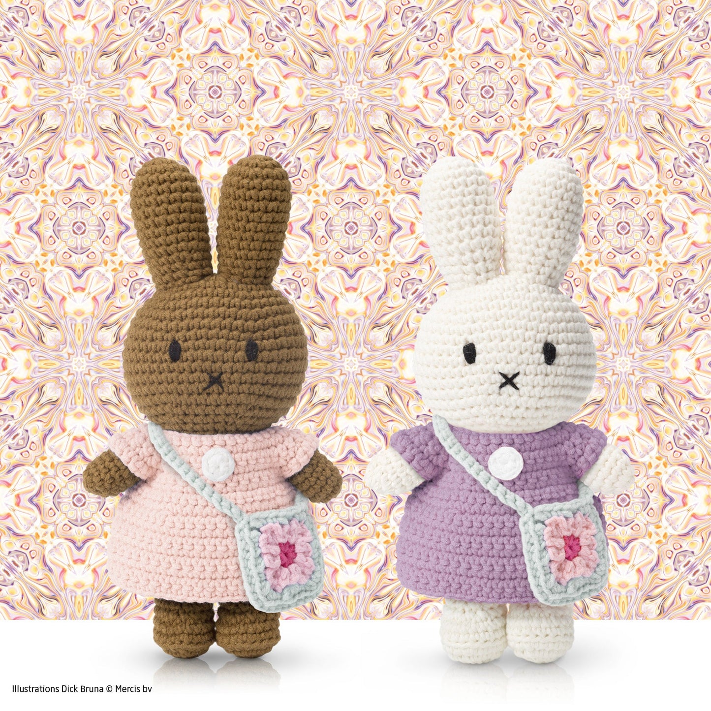 brown crochet bunny melanie floral bag outfit