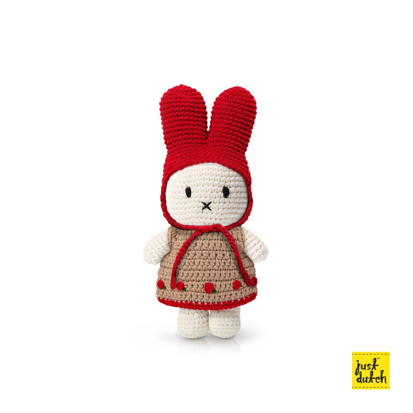 Miffy bunny doll floral dress red hat